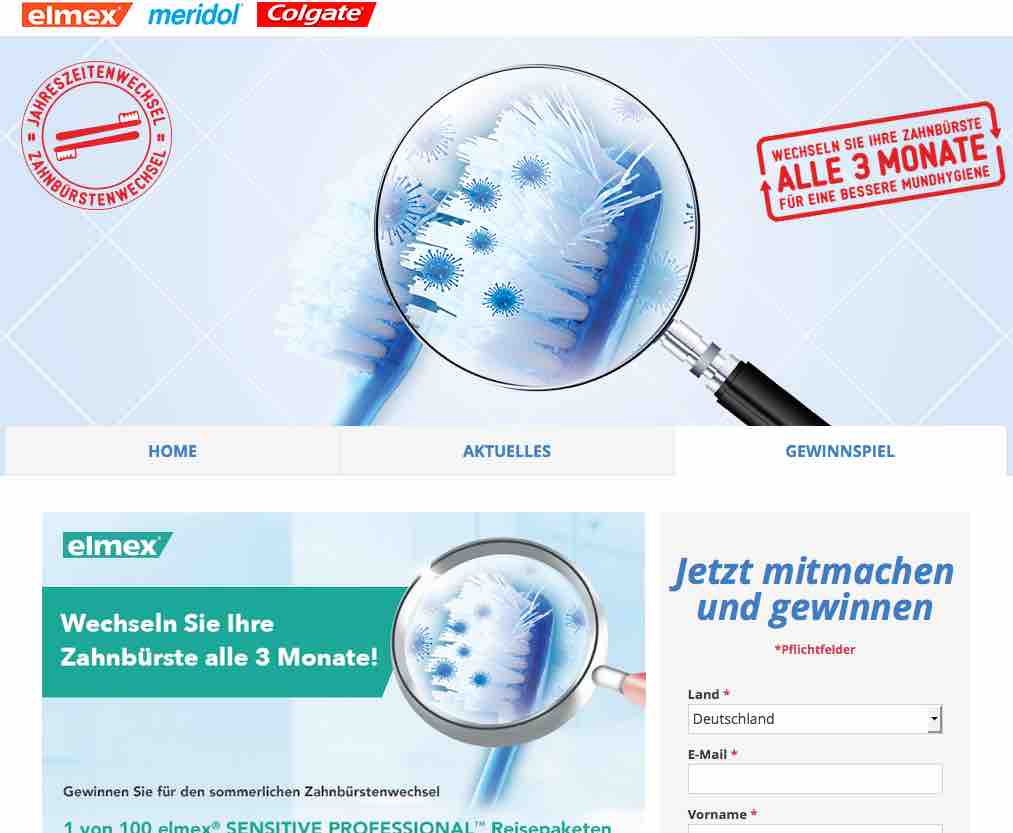 colgate gewinnspiel