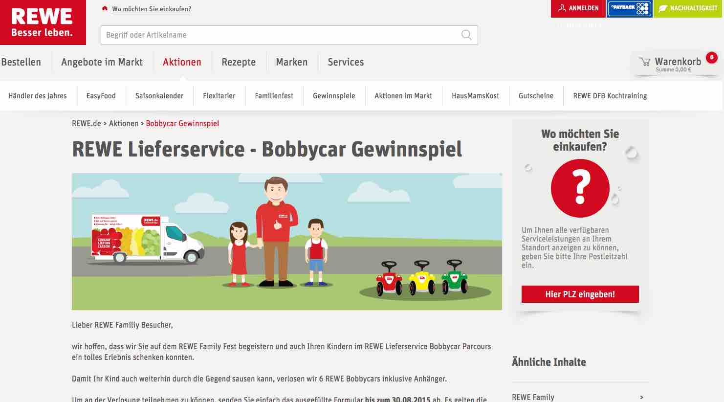 rewe bobbycar gewinnspiel