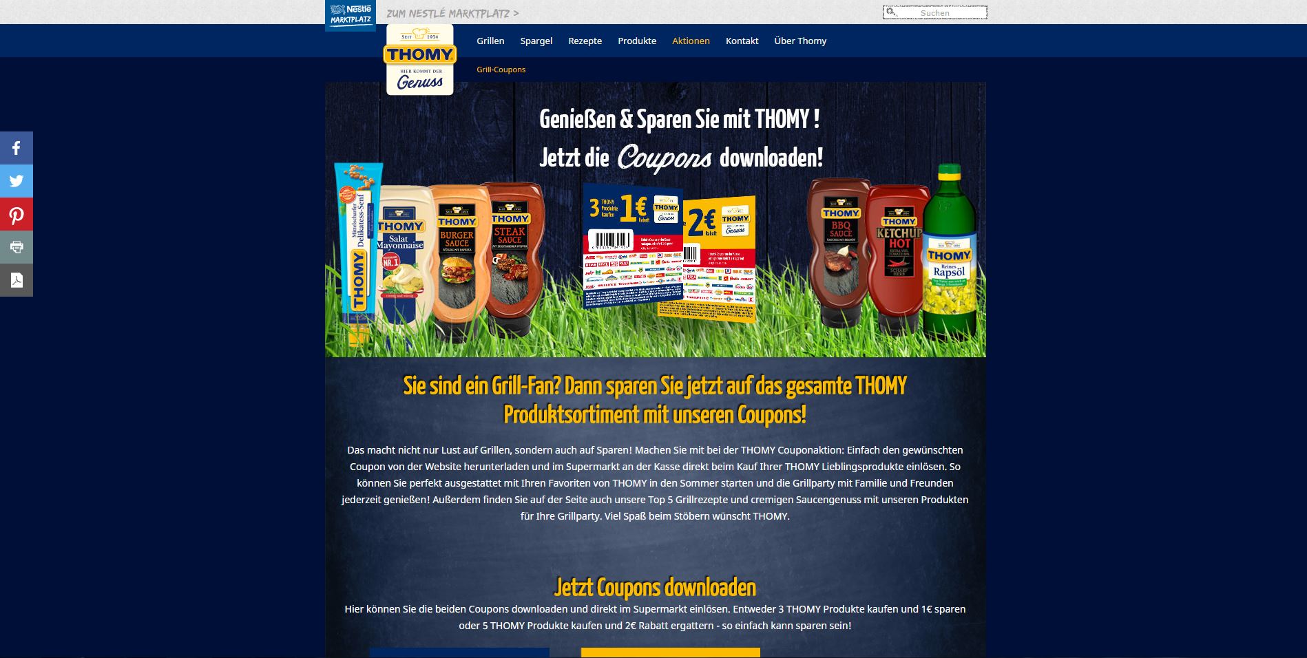 Thomy Rabatt Coupons zum Ausdrucken | günstig grillen - dabeisein.de