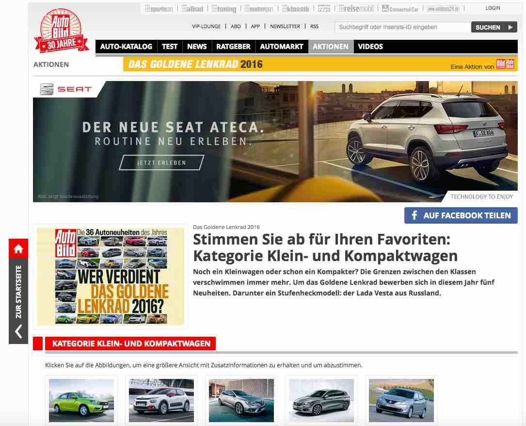 auto bild goldenes lenkrad 2016