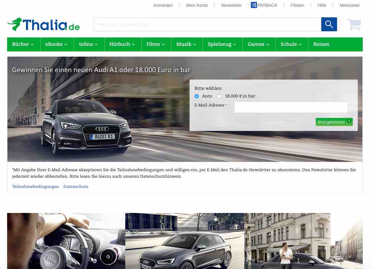 thalia audi A1 gewinnspiel