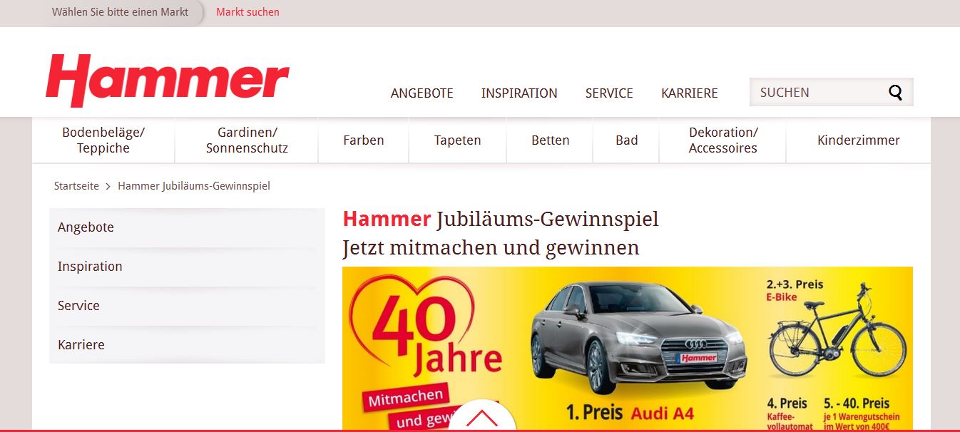 hammer heimtex jubiläums Gewinnspiel