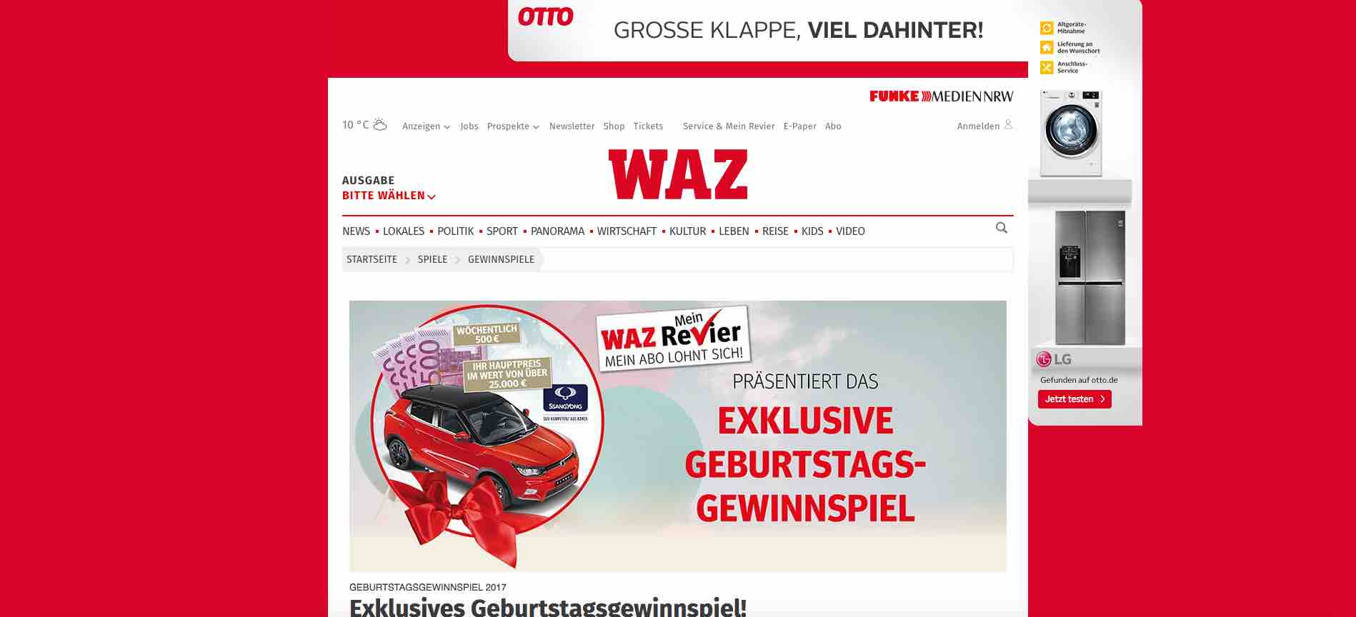 Waz Gewinnspiel Waz Gewinnspiel