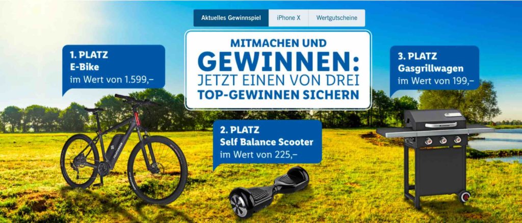 Lidl Gewinnspiel / EBike, Hoverboard und Gasgrillwagen gewinnen