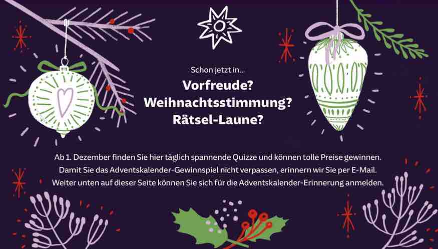 Das Weihnachtsgewinnspiel der SZ mit Tagespreisen