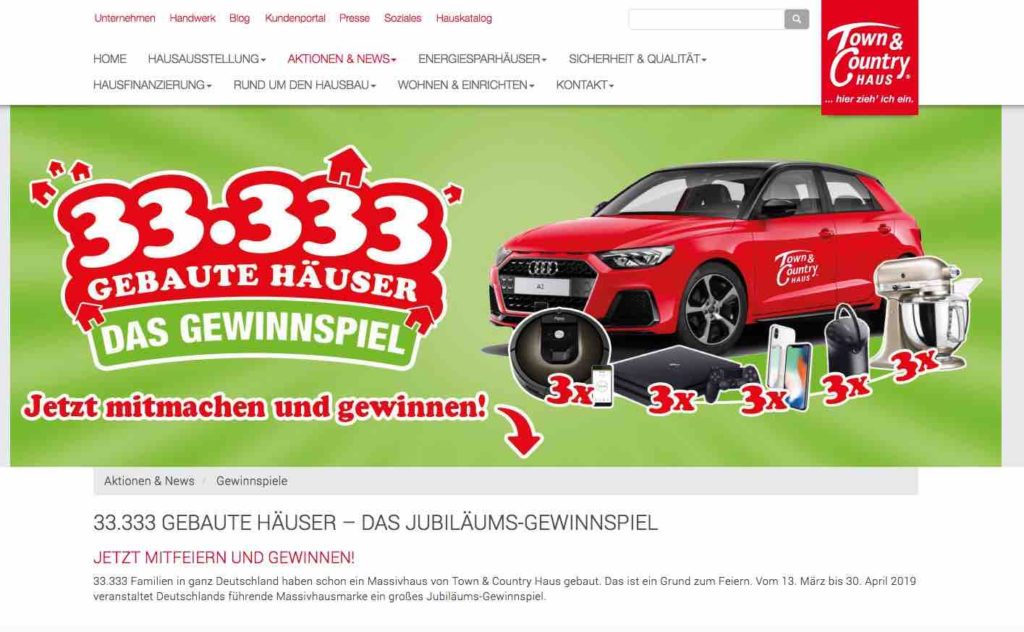 Das Town & Country Haus JubiläumsGewinnspiel
