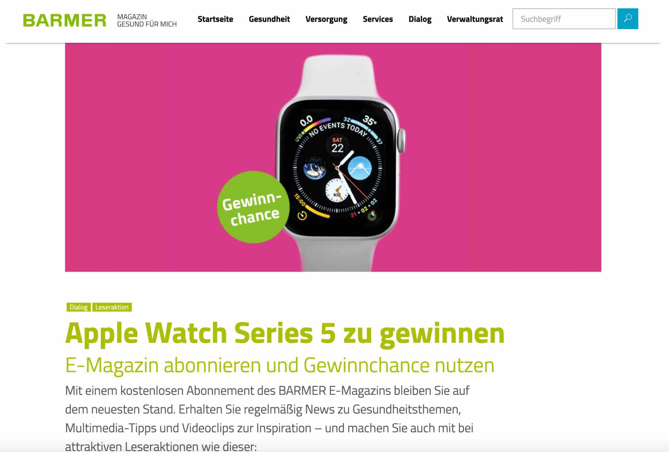 barmer apple watch gewinnspiel