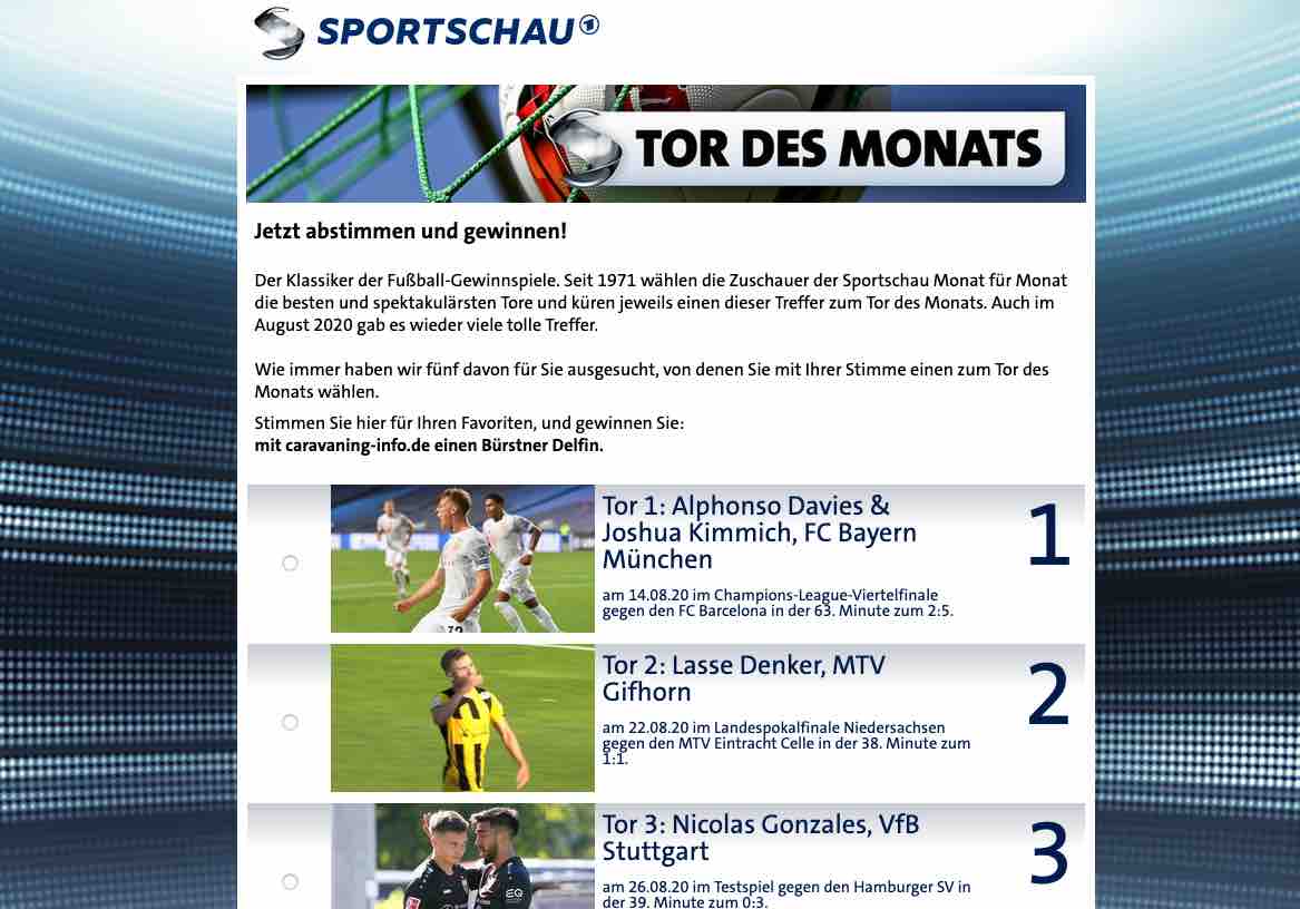 Ard Sportschau Tor Des Monats Gewinnspiel Dabeisein De