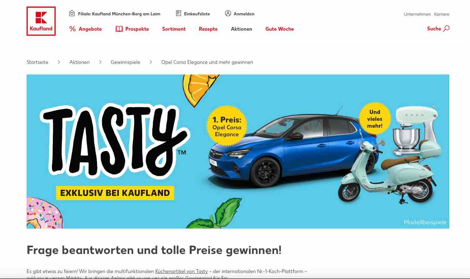 kaufland tasty auto gewinnspiel
