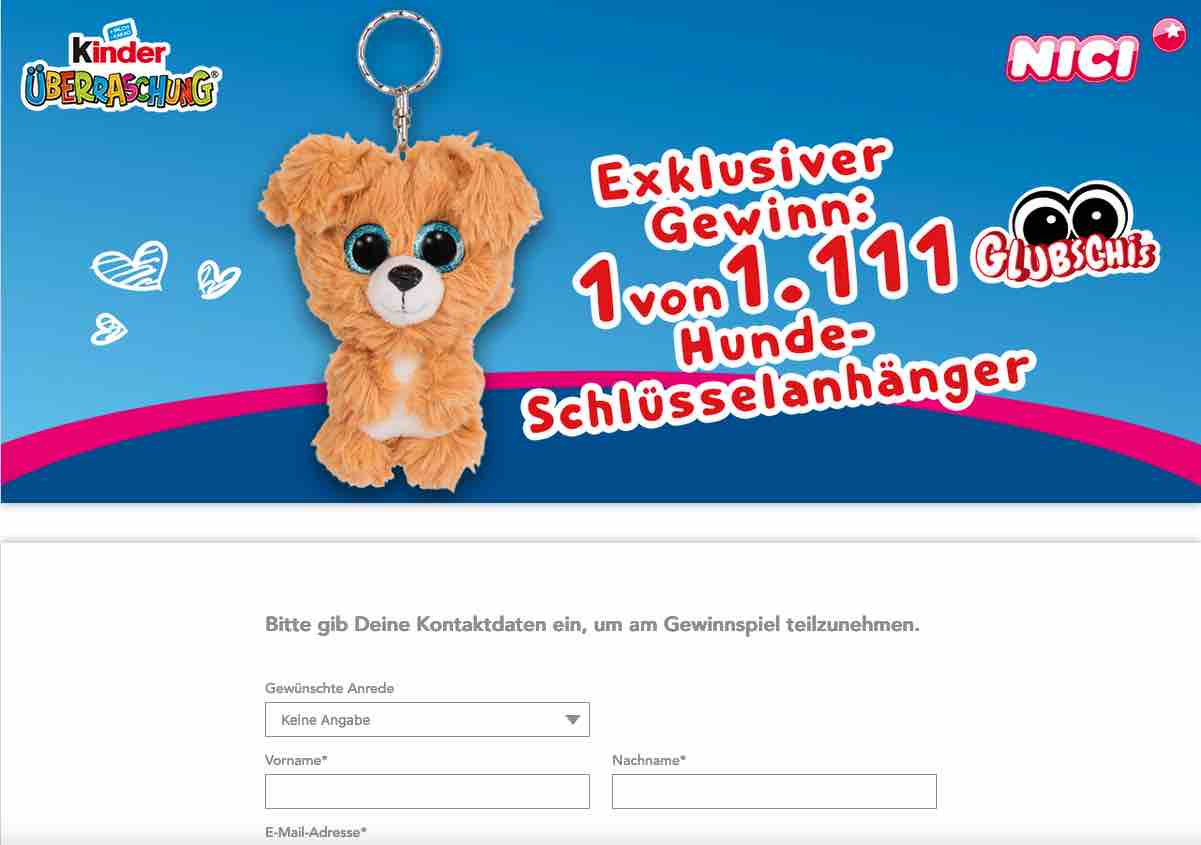 kinder Üeberraschung Gewinnspiel