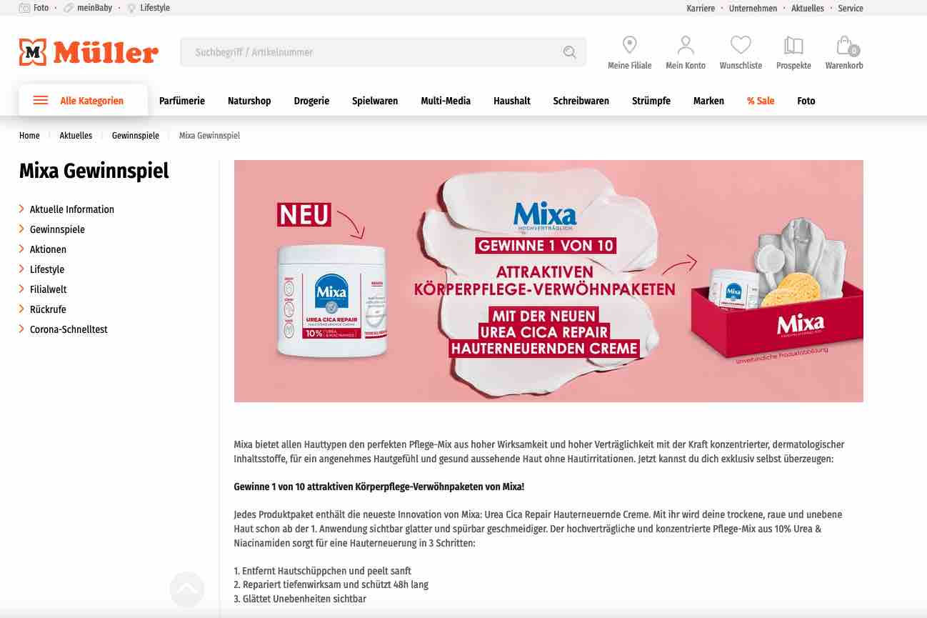 müller mixa gewinnspiel