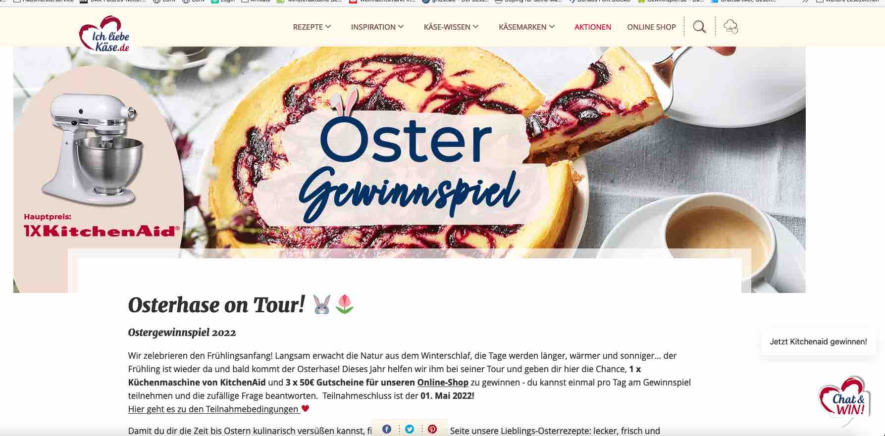 ich liebe käse ostergewinnspiel