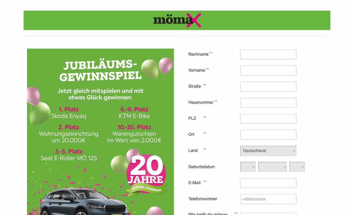 mömax auto gewinnspiel