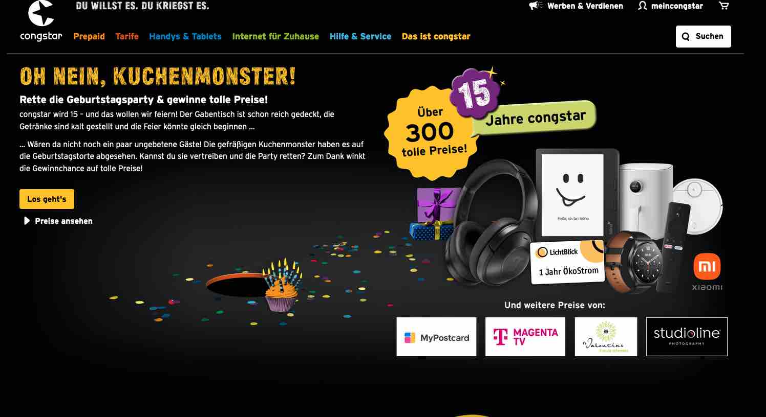 congstar kuchenmoster gewinnspiel