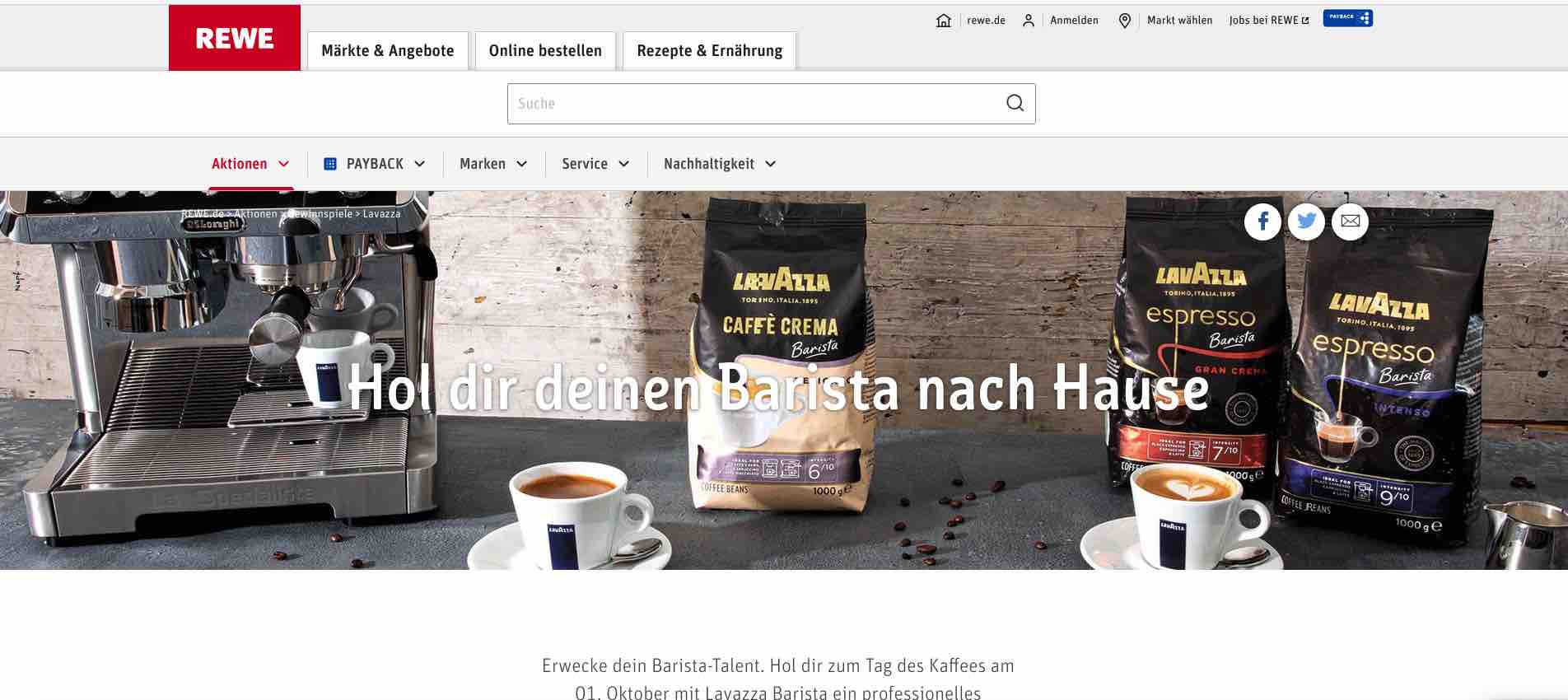 rewe lavazza gewinnspiel