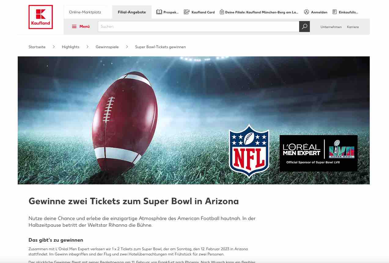kaufland superbowl gewinnspiel