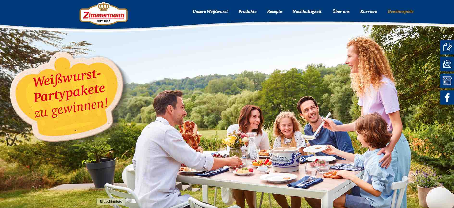 zimmermann weisswurst partypaket gewinnspiel
