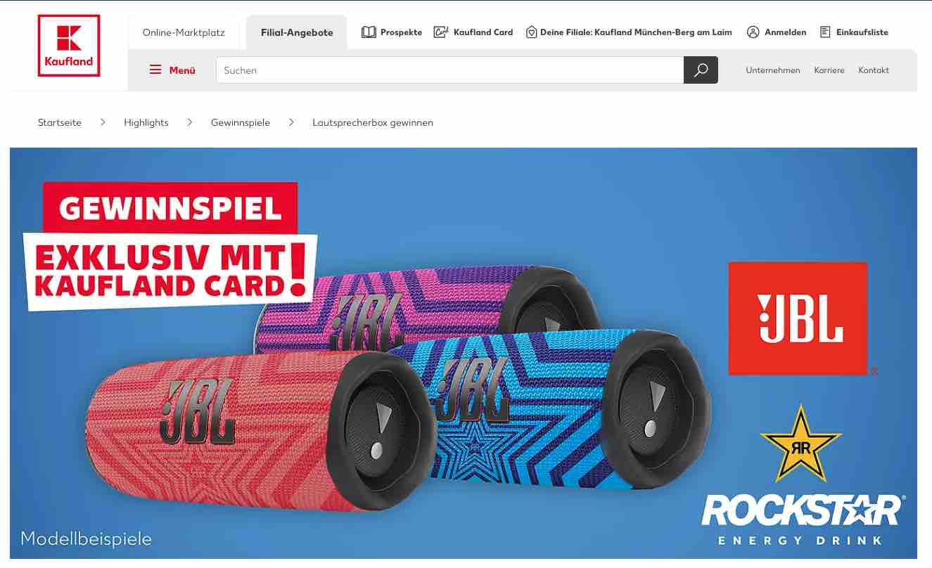 kaufland gewinnspiel jbl lautsprecherboxen gewinnen