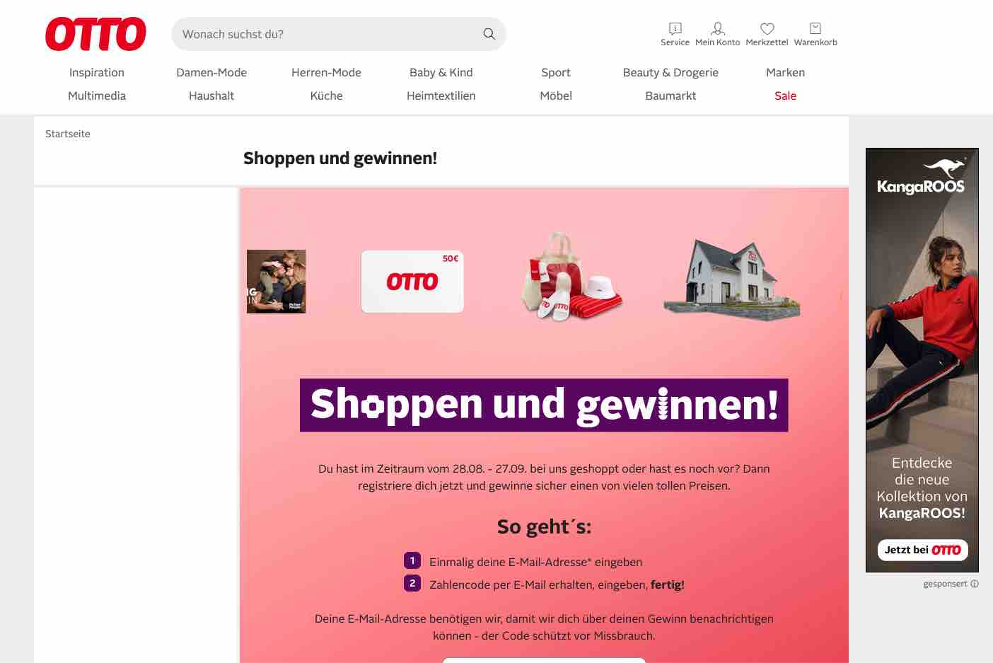 Gewinnspiel bei Otto
