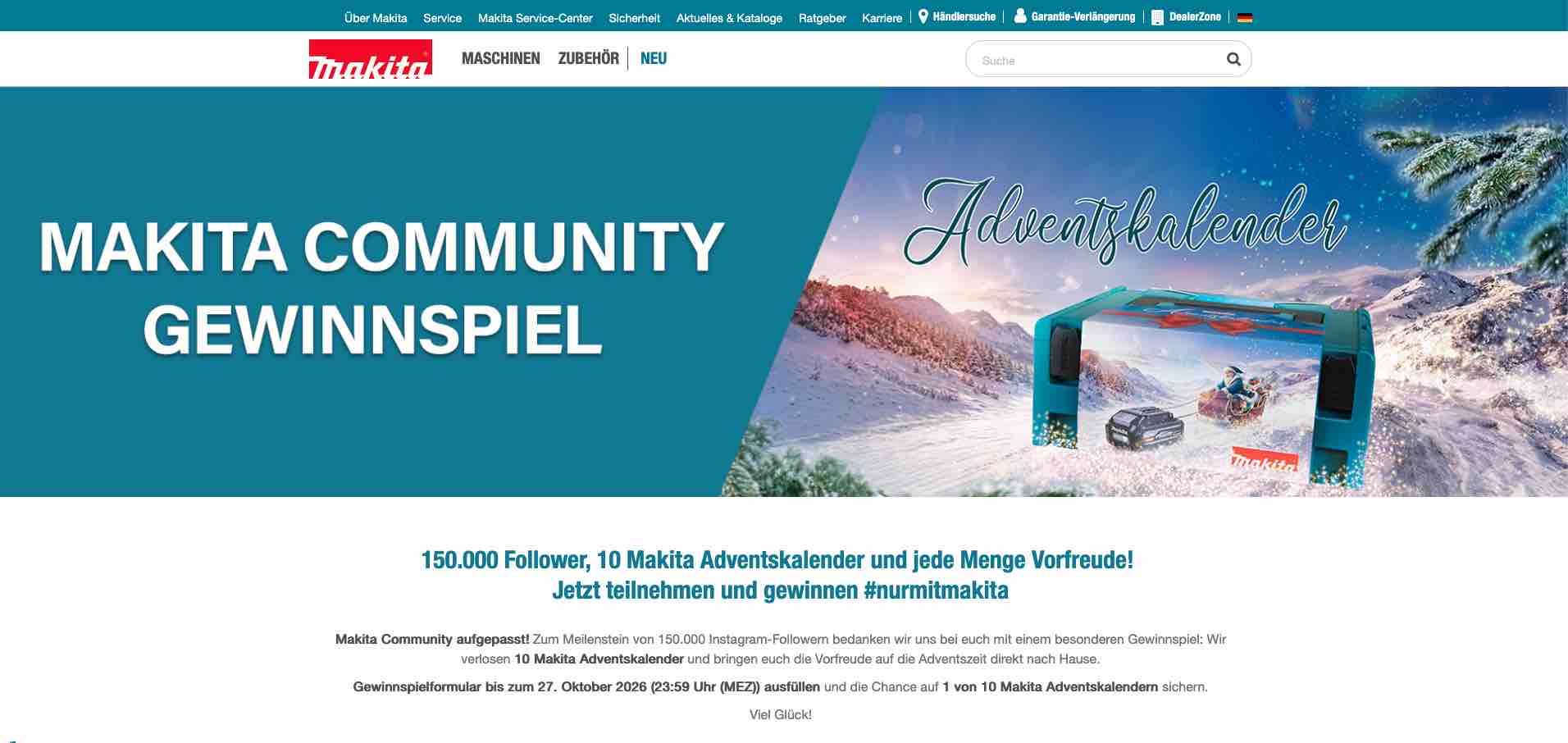 MAKITA Adventskalender Gewinnspiel